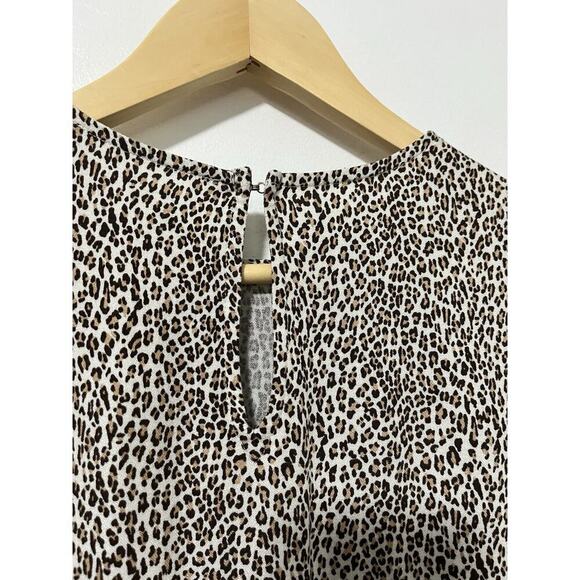 Jenni Kayne Mini Leopard Print T-Shirt Shift Dress Size S Viscose Quiet Luxury - Picture 5 of 7